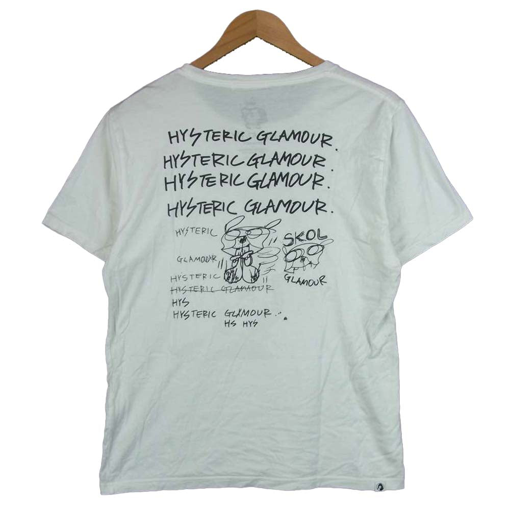 HYSTERIC GLAMOUR ヒステリックグラマー 0241CT38 SKOLOCT スコロクト ショートスリーブ 半袖 Tシャツ ホワイト系 M【中古】