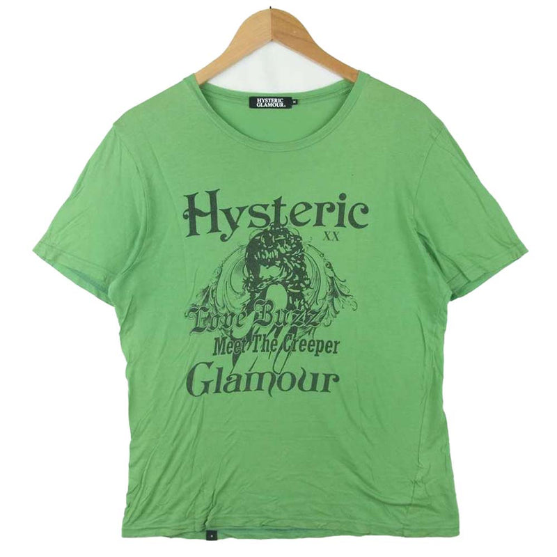 HYSTERIC GLAMOUR ヒステリックグラマー 4CT-5472 Meet The Creeper 半袖 Tシャツ 日本製 ライトグリーン系 M【中古】