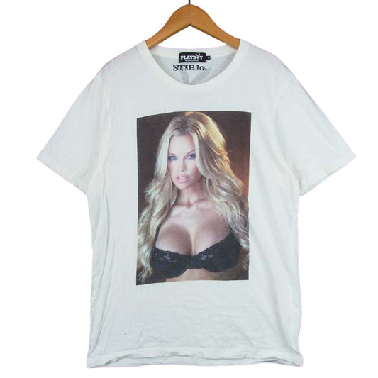HYSTERIC GLAMOUR ヒステリックグラマー 1234CT07 プレイボーイ PLAY BOY LOVES STIE lo. ガールプリント 半袖 Tシャツ ホワイト系 M【中古】