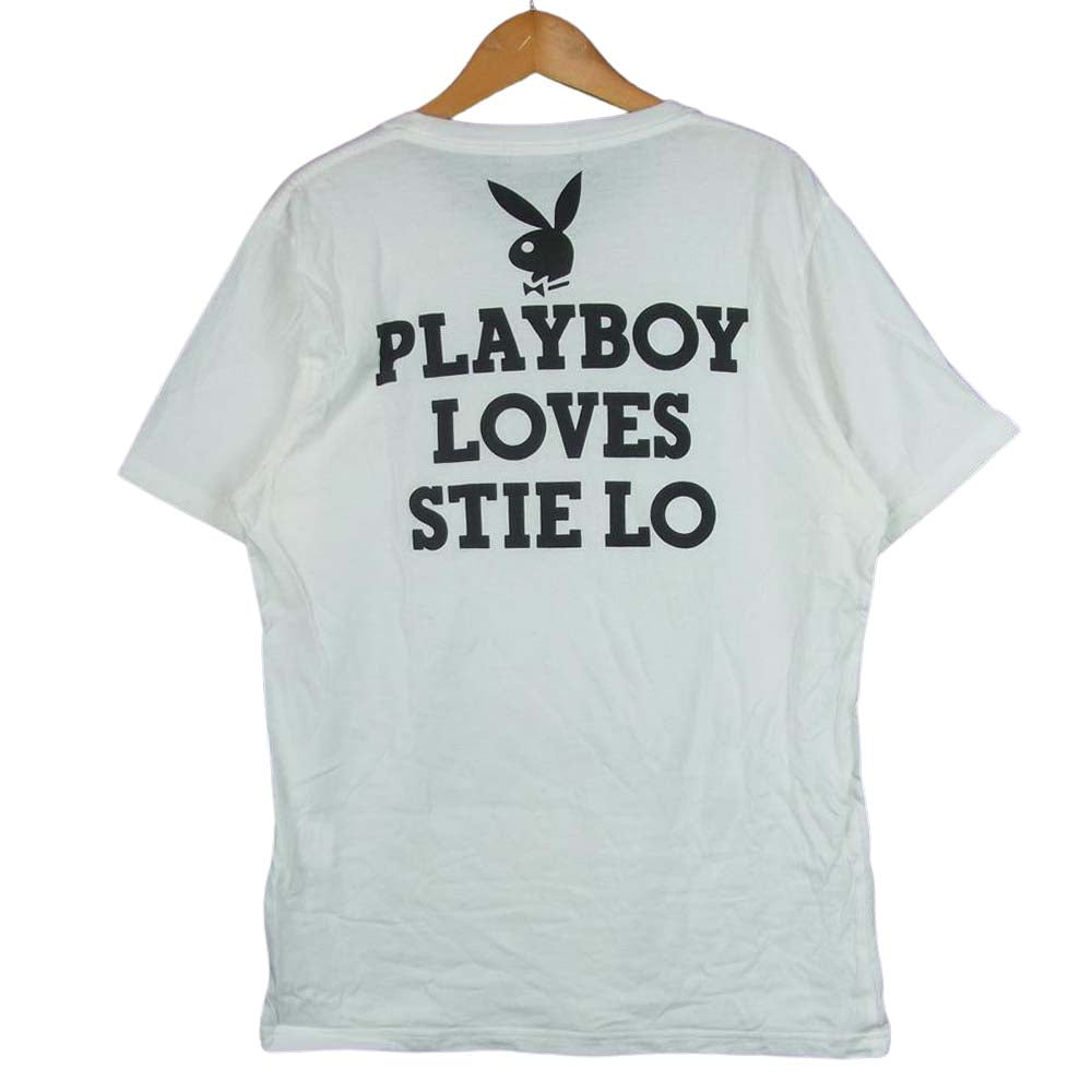 HYSTERIC GLAMOUR ヒステリックグラマー 1234CT07 プレイボーイ PLAY BOY LOVES STIE lo. ガールプリント 半袖 Tシャツ ホワイト系 M【中古】