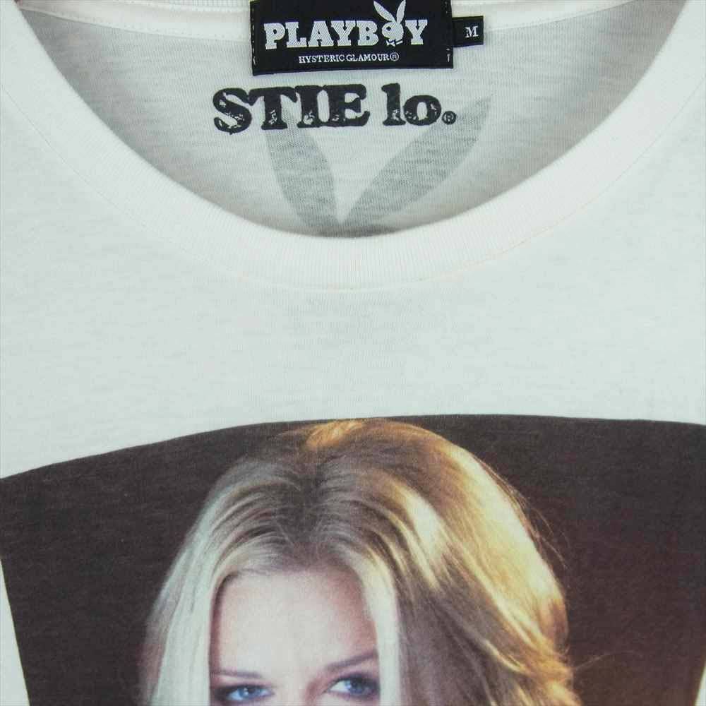 HYSTERIC GLAMOUR ヒステリックグラマー 1234CT07 プレイボーイ PLAY BOY LOVES STIE lo. ガールプリント 半袖 Tシャツ ホワイト系 M【中古】