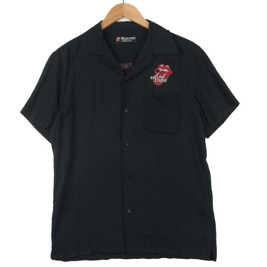 HYSTERIC GLAMOUR ヒステリックグラマー 14SS 0242AH05 ローリングストーンズ ROLLING STONES リップ＆タン オープンカラー 半袖 シャツ ブラック系 M【中古】