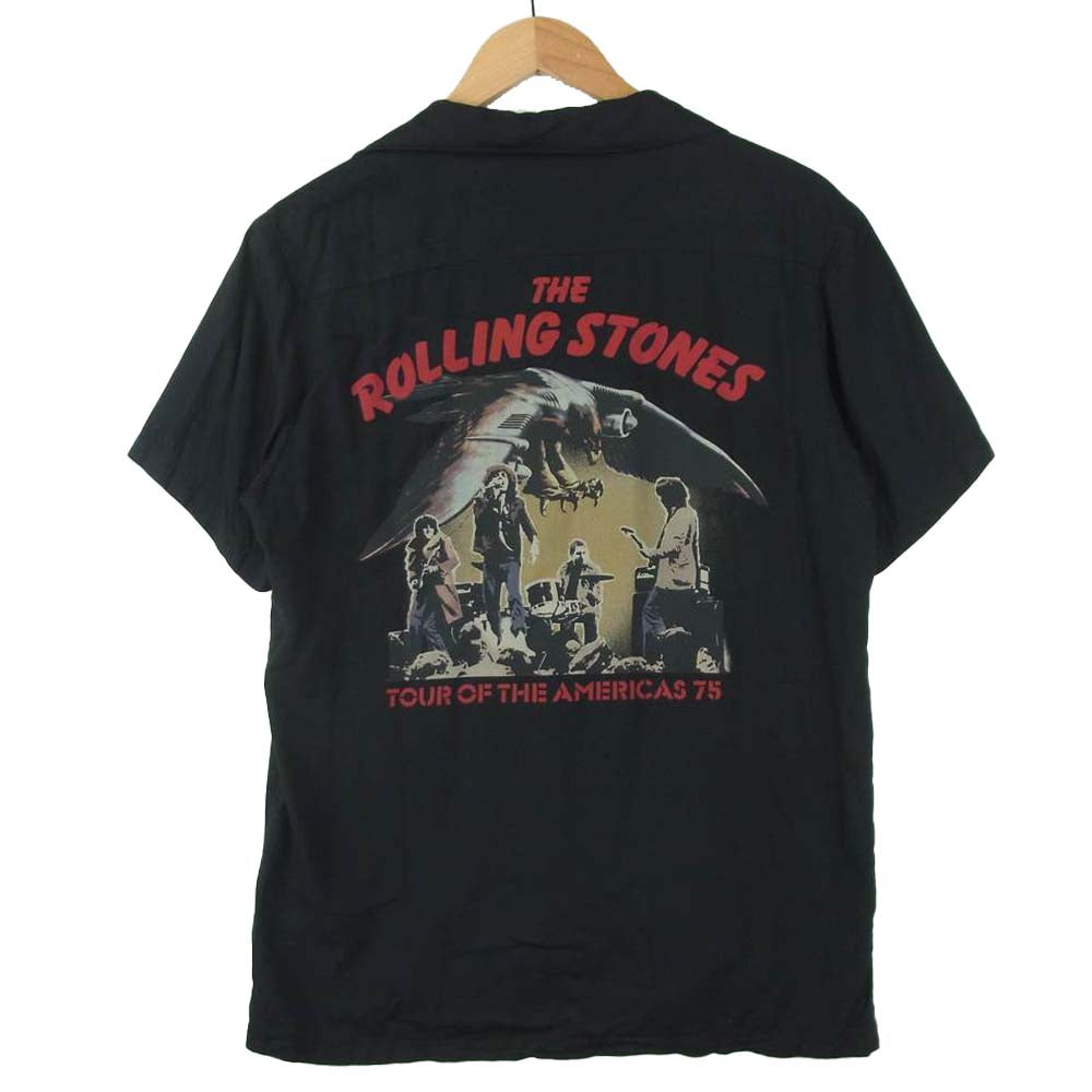 HYSTERIC GLAMOUR ヒステリックグラマー 14SS 0242AH05 ローリングストーンズ ROLLING STONES リップ＆タン オープンカラー 半袖 シャツ ブラック系 M【中古】
