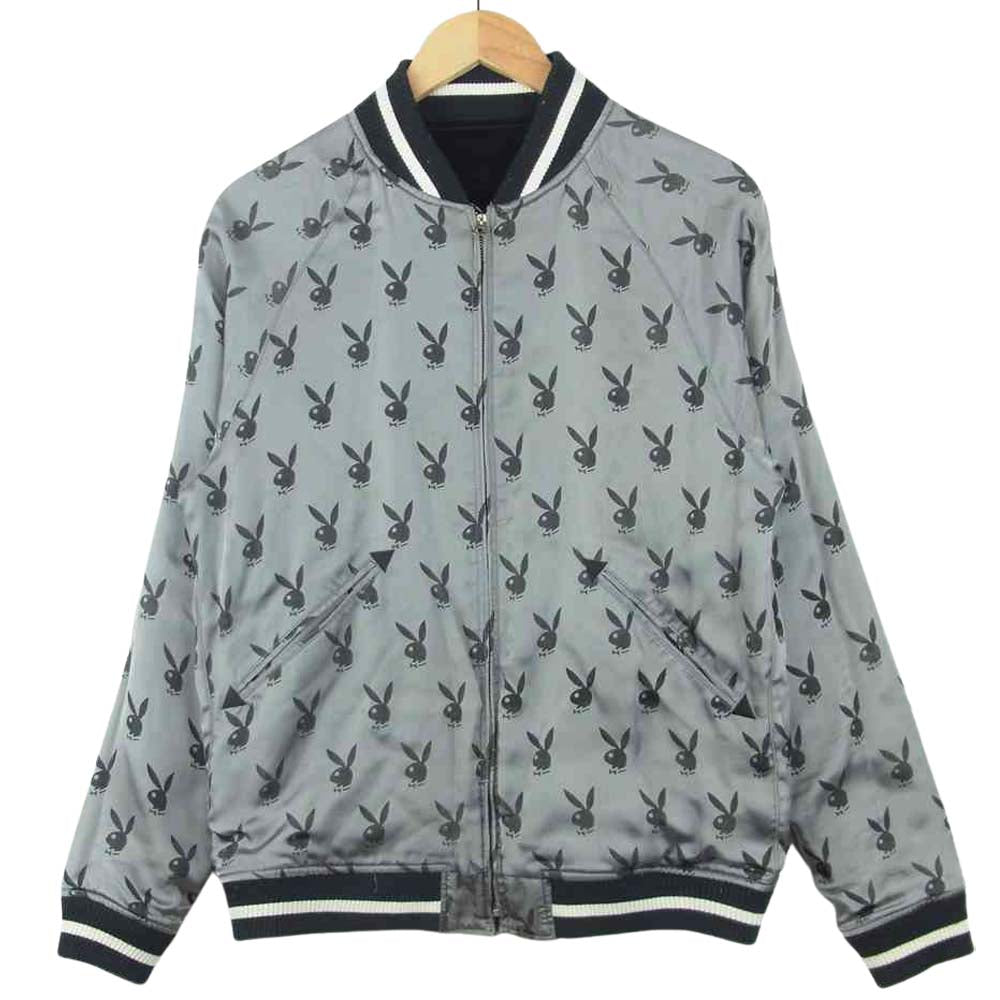 HYSTERIC GLAMOUR ヒステリックグラマー 1234AB01 PLAYBOY プレイボーイ STIE lo スティーロ 野口強 Reversible Jacket リバーシブル ジャケット ブラック系 グレー系 M【中古】