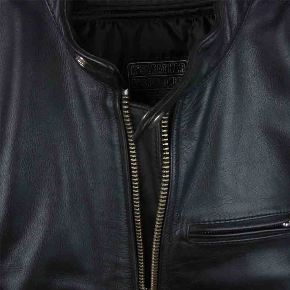 KADOYA カドヤ FPS-2-SFT K'S LEATHER 牛革 レザー シングル ライダース ジャケット 韓国製 ブラック系【中古】