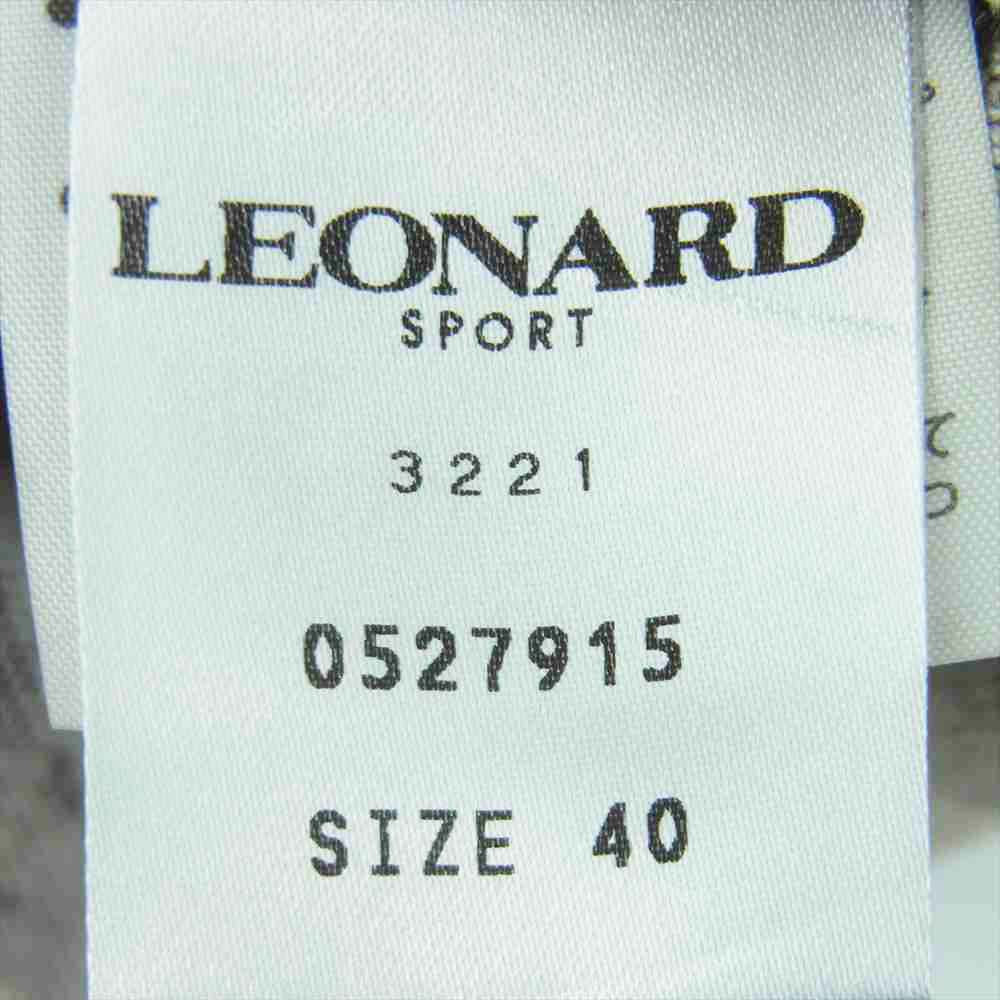 LEONARD レオナール 0527915 SPORT 総柄 半袖 ニット ウール 日本製 ダークブラウン系 40【中古】