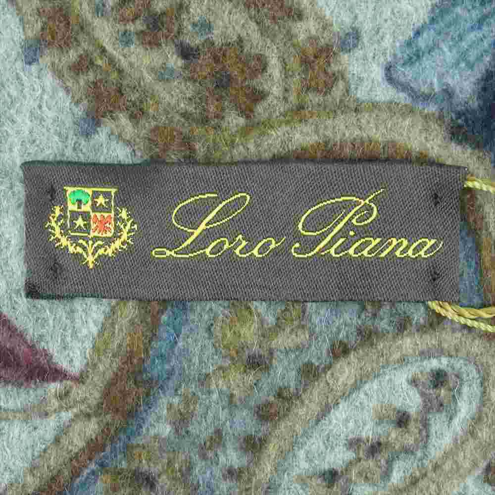 Loro Piana ロロピアーナ FAA1138 カシミア 総柄 マフラー ストール グレー系【新古品】【未使用】【中古】