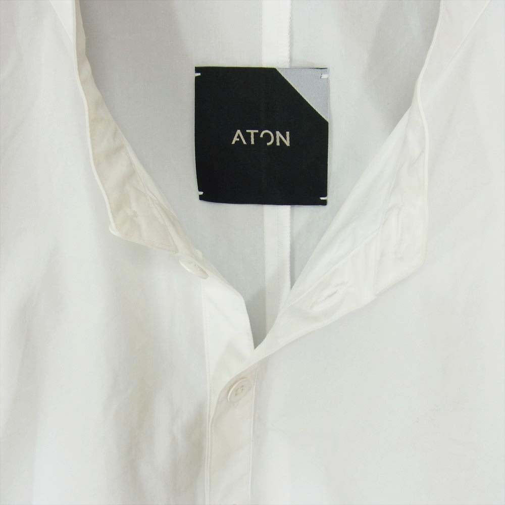 エイトン 21SS 6951609 GIZA BROAD BAND COLLAR SHIRT バンドカラー シャツ ホワイト 06【中古】