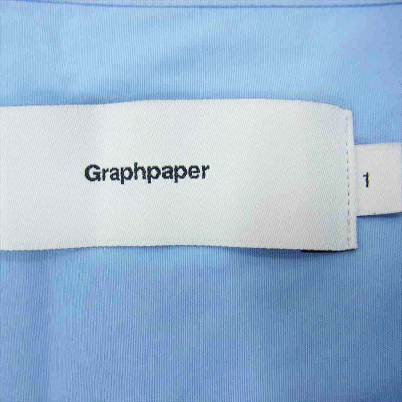 GRAPHPAPER グラフペーパー 18AW GM183-50070B Band Collar Shirt バンドカラー プルオーバー シャツ 1【中古】