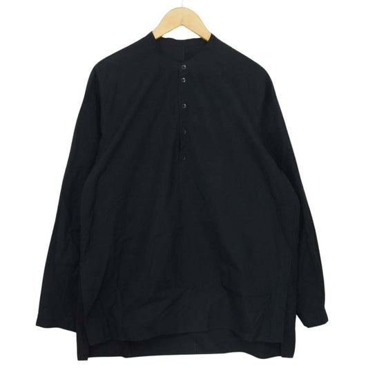 エイトン 21SS 6951609 GIZA BROAD BAND COLLAR SHIRT バンドカラー シャツ ネイビー 06【中古】