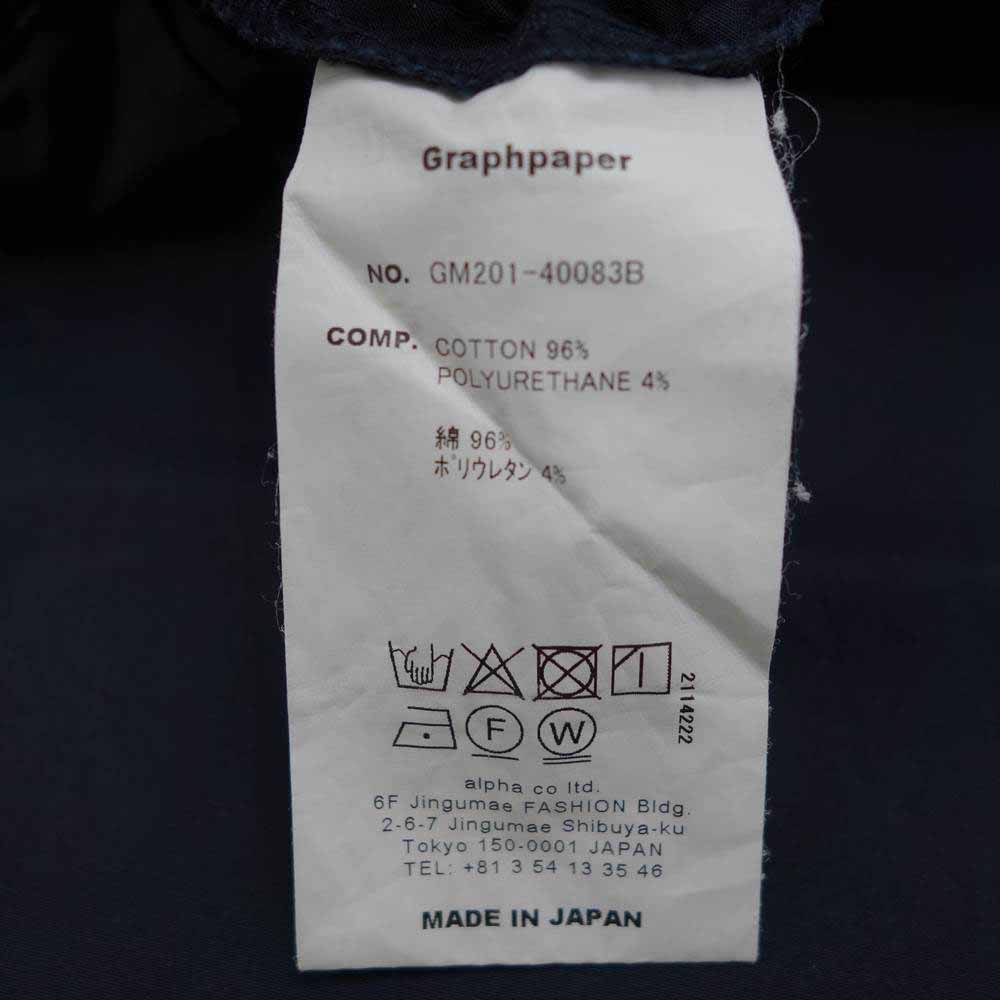 GRAPHPAPER グラフペーパー 20SS GM201-40083B STRETCH TYPEWRITER COOK PANTS タイプライター コック パンツ ネイビー F【中古】