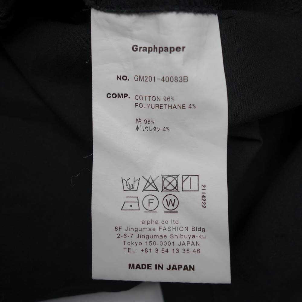 GRAPHPAPER グラフペーパー 20SS GM201-40083B STRETCH TYPEWRITER COOK PANTS タイプライター コック パンツ ブラック F【中古】