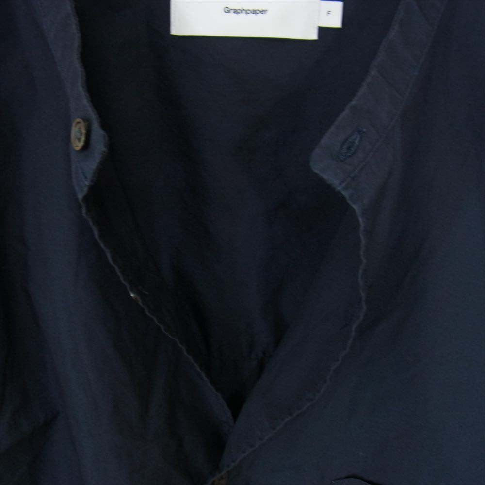 GRAPHPAPER グラフペーパー 20ss GM201-50092B Broad L/S Oversized Band Collar Shirt オーバーサイズ バンドカラー シャツ F【中古】
