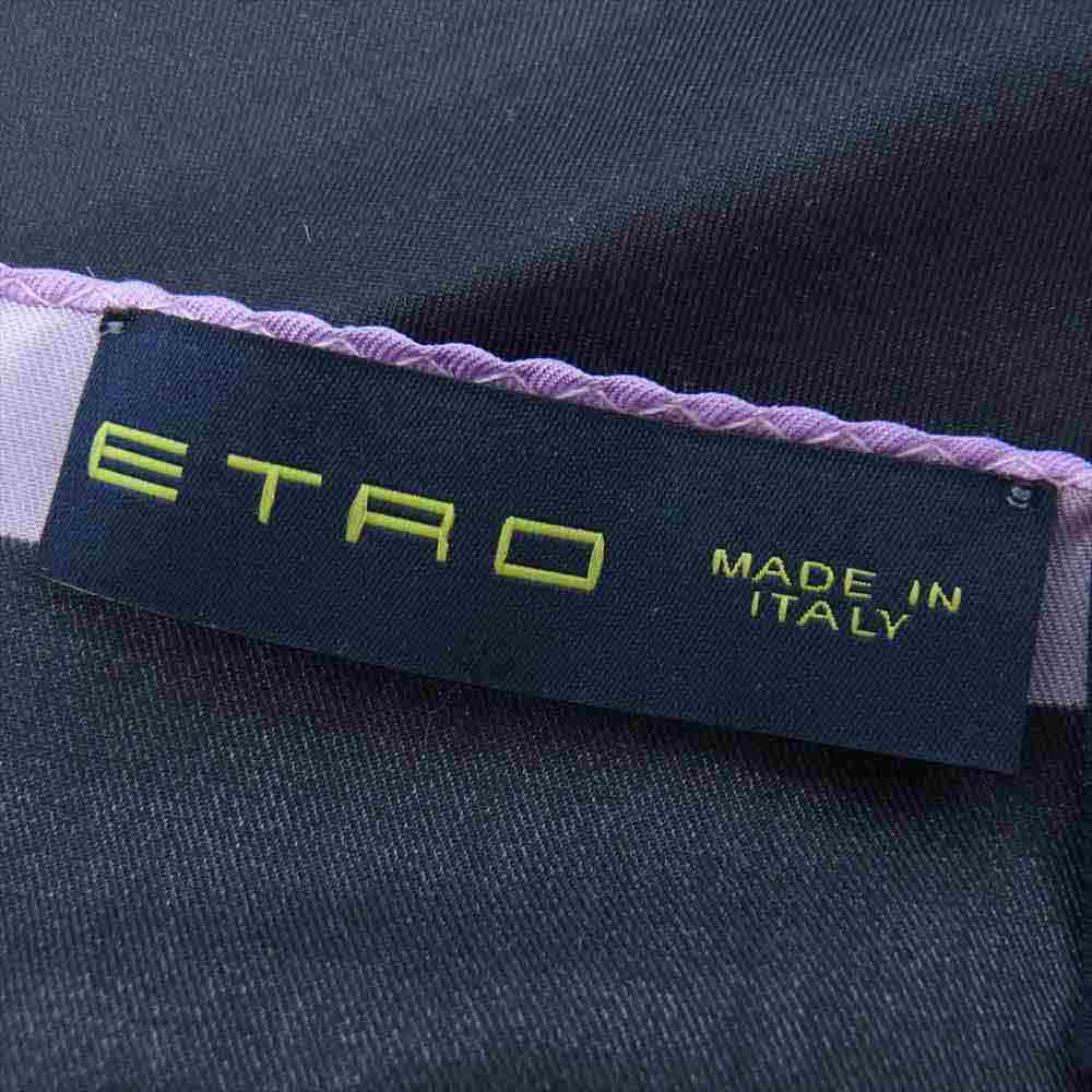 ETRO エトロ 1T199 アニマル＆フラワーモチーフ シルク100% ポケットチーフ スカーフ【新古品】【未使用】【中古】