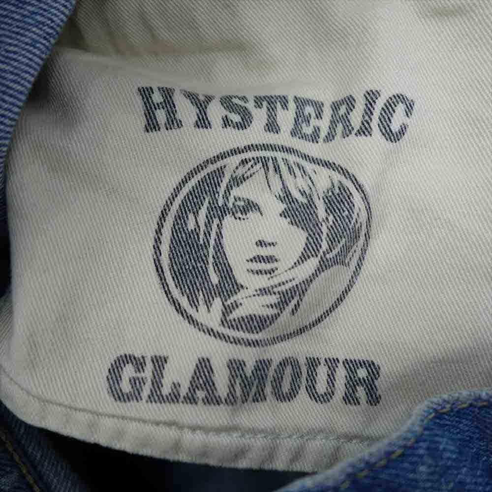 HYSTERIC GLAMOUR ヒステリックグラマー 02211AP05 FLAMING ROCK リメイク クラッシュ ダメージ 加工 スリム ストレート デニム パンツ 32【中古】