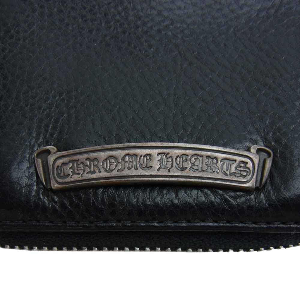CHROME HEARTS クロムハーツ（原本有） SQ ZIP BILL スクエア ジップ ビル 二つ折り レザー ウォレット ブラック系【中古】