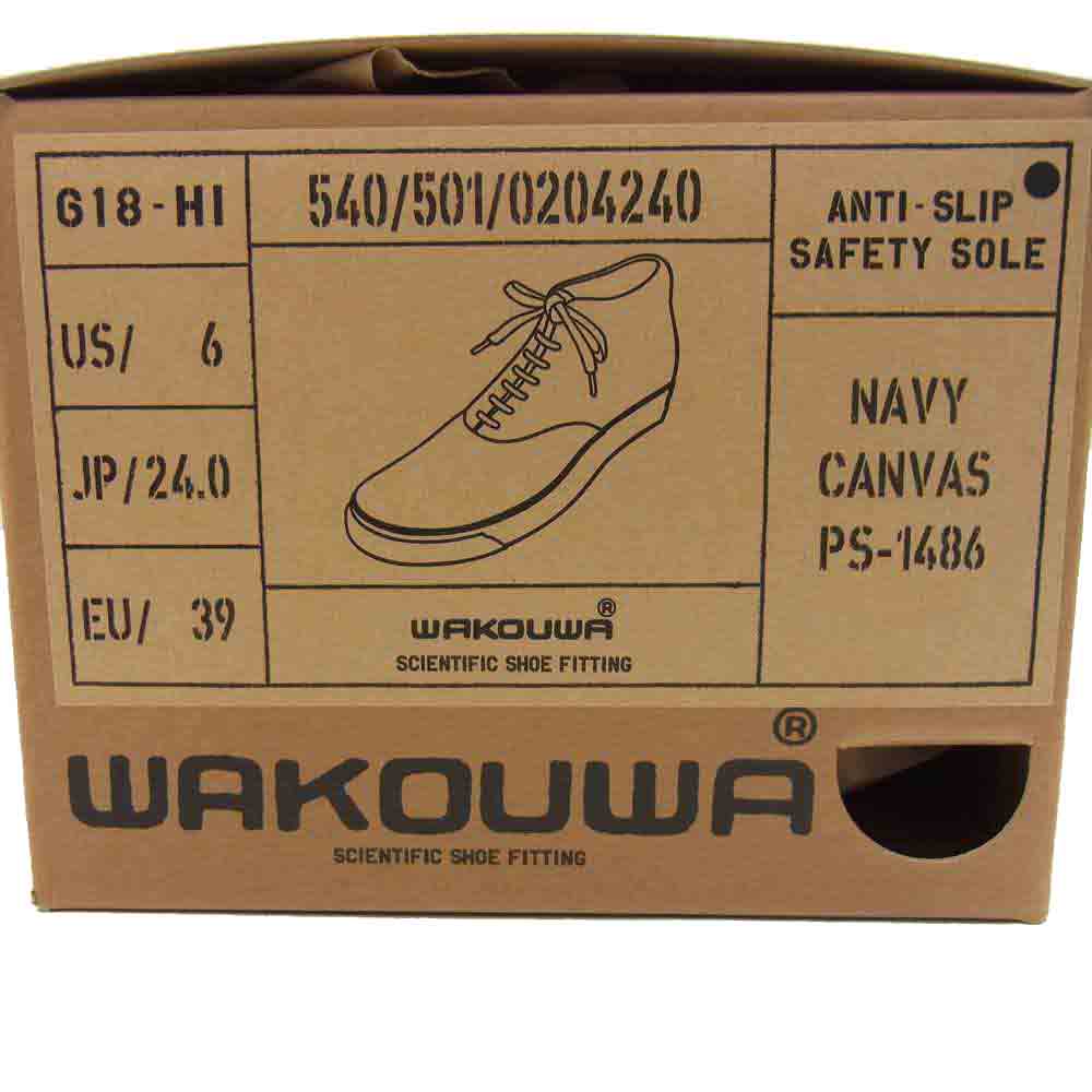 ANATOMICA アナトミカ 540-501-020 WAKOUWA ワクワ DECK SHOES HI ハイカット デッキシューズ スニーカー ネイビー系 US6【新古品】【未使用】【中古】