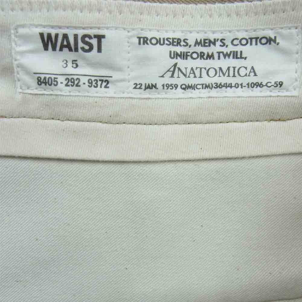 ANATOMICA アナトミカ 530-562-14 CHINO 1959 トラウザー チノ パンツ ライトベージュ系 35【新古品】【未使用】【中古】