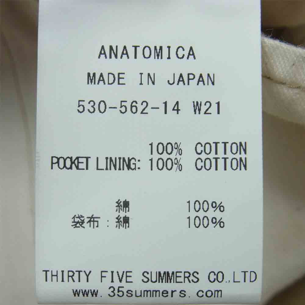 ANATOMICA アナトミカ 530-562-14 CHINO 1959 トラウザー チノ パンツ ライトベージュ系 35【新古品】【未使用】【中古】