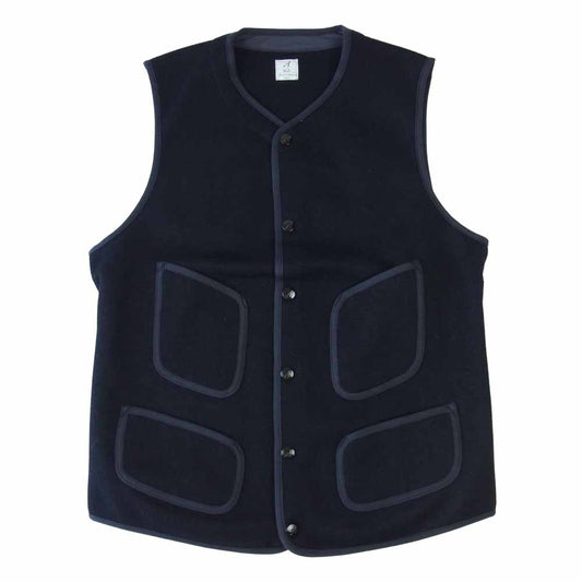 ANATOMICA アナトミカ 530-522-08 BB VEST FACE ブラウンズ ビーチ クロス ベスト ダークネイビー系 42【新古品】【未使用】【中古】