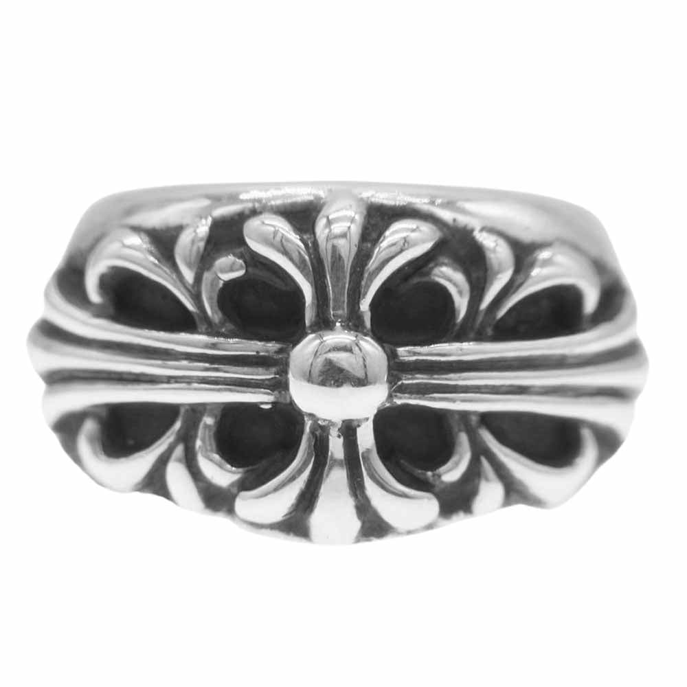 CHROME HEARTS クロムハーツ（原本無） FRORAL CRS RING フローラル クロス リング シルバー系 15【中古】