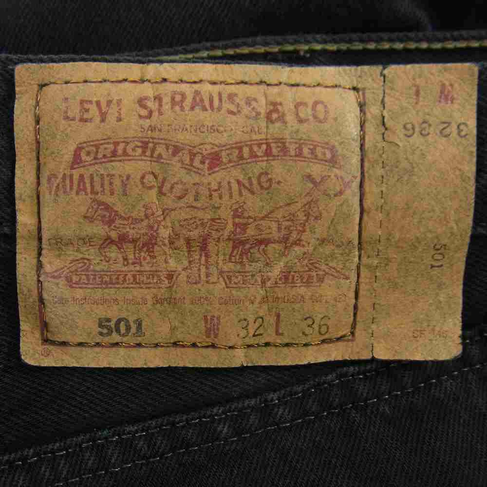 Levi's リーバイス 米国製 ボタン裏501 501 後染め デニム パンツ ブラック系 32【中古】