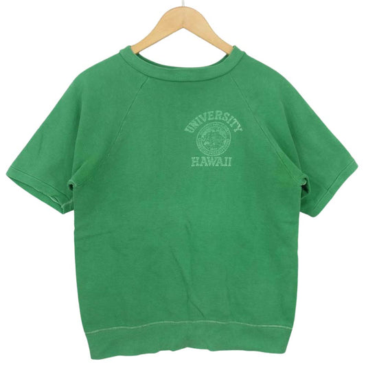 ヘインズ 50s 半袖 カレッジロゴ スウェット トレーナー グリーン系 L【中古】