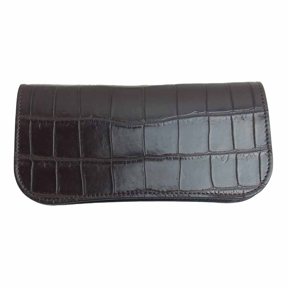 WILDSWANS ワイルドスワンズ BLISTER(L) CRC BK ブリスター クロコ ウォレット チョコ×ブラック ブラウン系【極上美品】【中古】