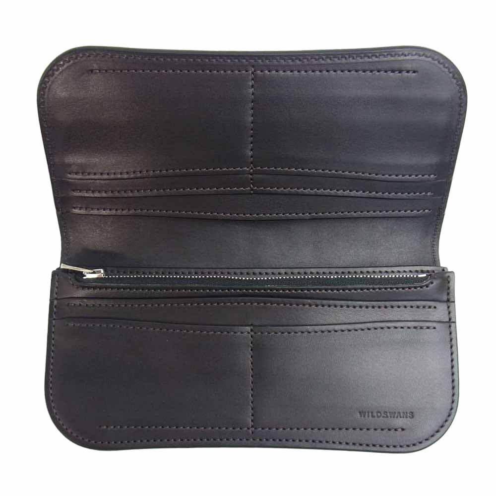 WILDSWANS ワイルドスワンズ BLISTER(L) CRC BK ブリスター クロコ ウォレット チョコ×ブラック ブラウン系【極上美品】【中古】