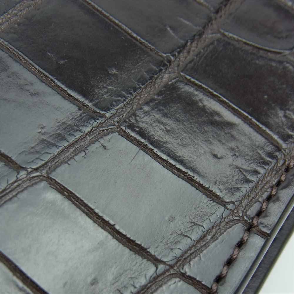 WILDSWANS ワイルドスワンズ BLISTER(L) CRC BK ブリスター クロコ ウォレット チョコ×ブラック ブラウン系【極上美品】【中古】