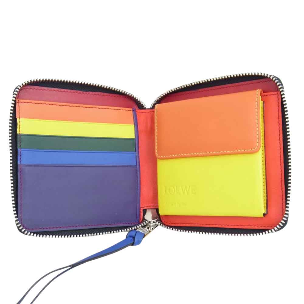 LOEWE ロエベ レインボースクエア ジップ ウォレット ブラック系【極上美品】【中古】