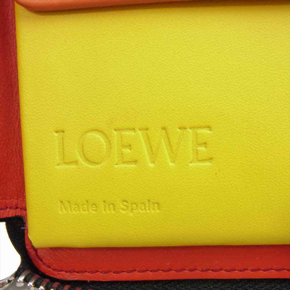 LOEWE ロエベ レインボースクエア ジップ ウォレット ブラック系【極上美品】【中古】