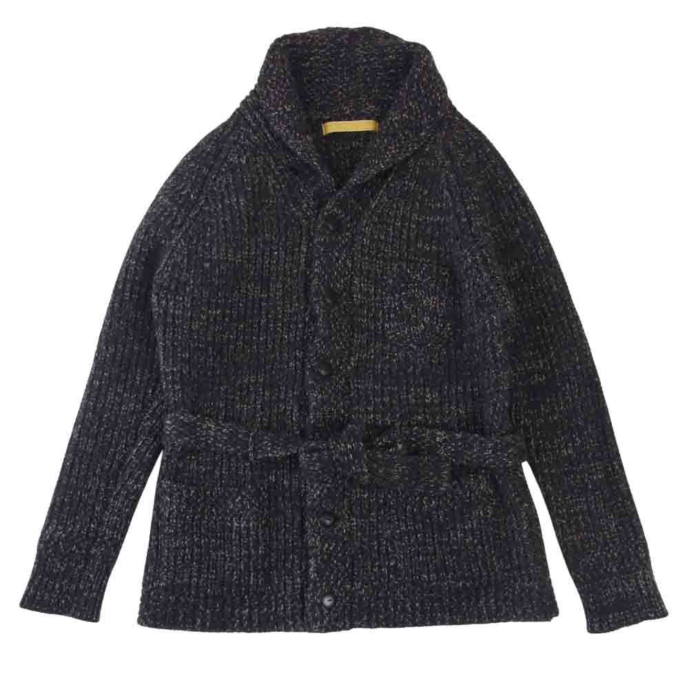 オールドジョー 13-AW-BTSC Belted shaker KNIT ショールカラー カーディガン ネイビー系 38【中古】