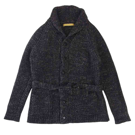 オールドジョー 13-AW-BTSC Belted shaker KNIT ショールカラー カーディガン ネイビー系 38【中古】
