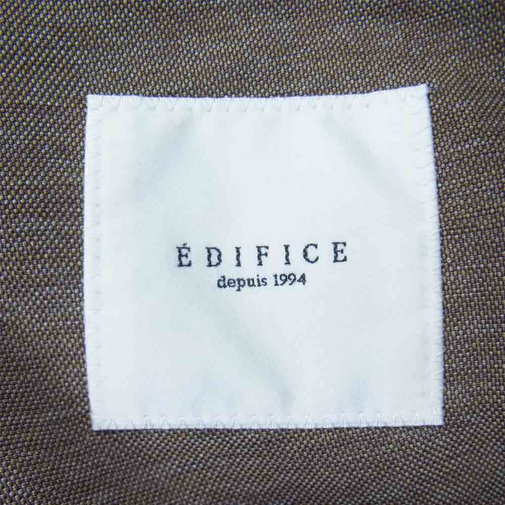 EDIFICE エディフィス 19-010-300-5070-1-0 ポリエステル サマー セットアップ ブラウン系 M【美品】【中古】