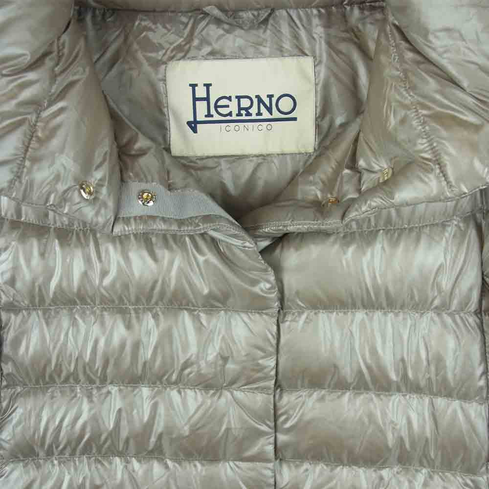 Herno ヘルノ PI0043DIC-12017-2600 AMINTA アミンタ ダウン コート ジャケット ルーマニア製 グレイッシュベージュ系 40【中古】