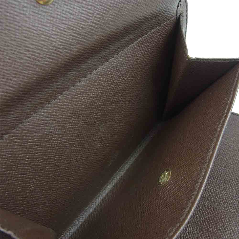 LOUIS VUITTON ルイ・ヴィトン N61202 ダミエ ポルトトレゾール エテュイ パピエ 財布 ブラウン系【中古】
