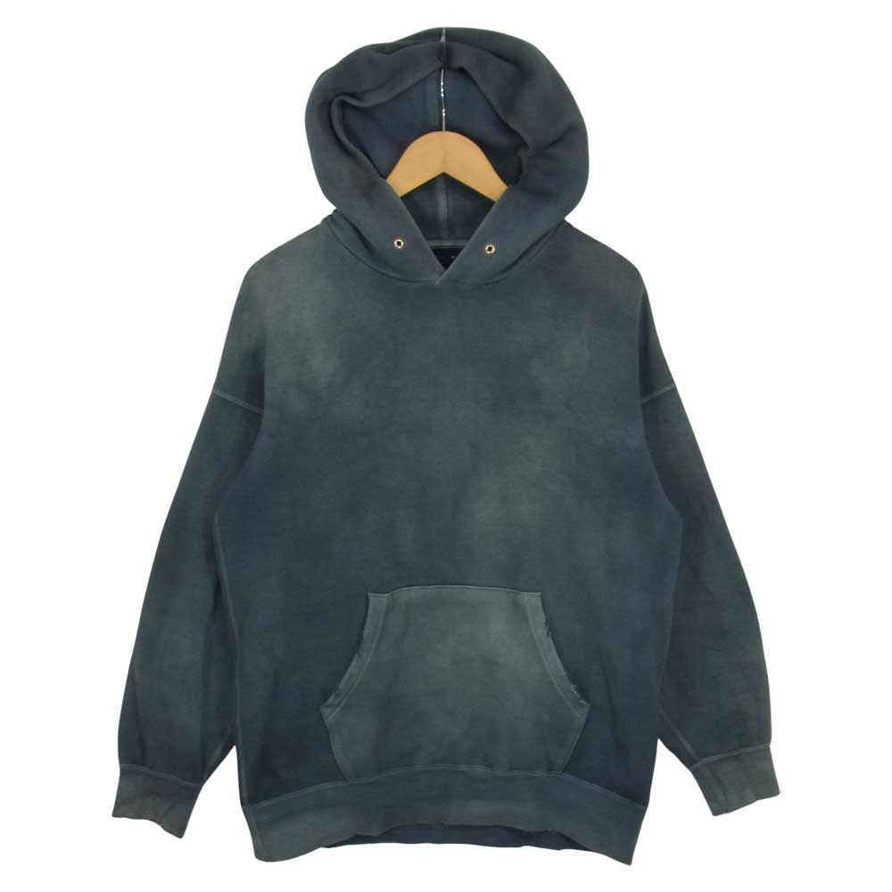 VISVIM ビズビム 18AW UNEVEN DYE JUMBO HOODIE PO NAVY 加工 スウェット パーカー グレー系 1【中古】