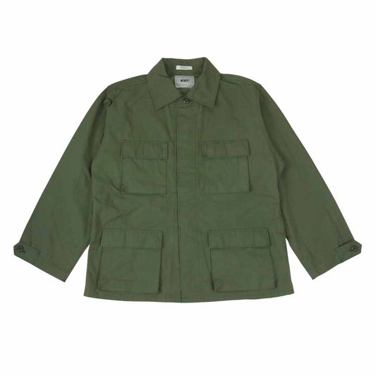 WTAPS ダブルタップス 21AW 212WVDT-SHM01 NYCO. RIPSTOP SHIRT リップストップ ミリタリー シャツ ジャケット カーキ系 3【中古】