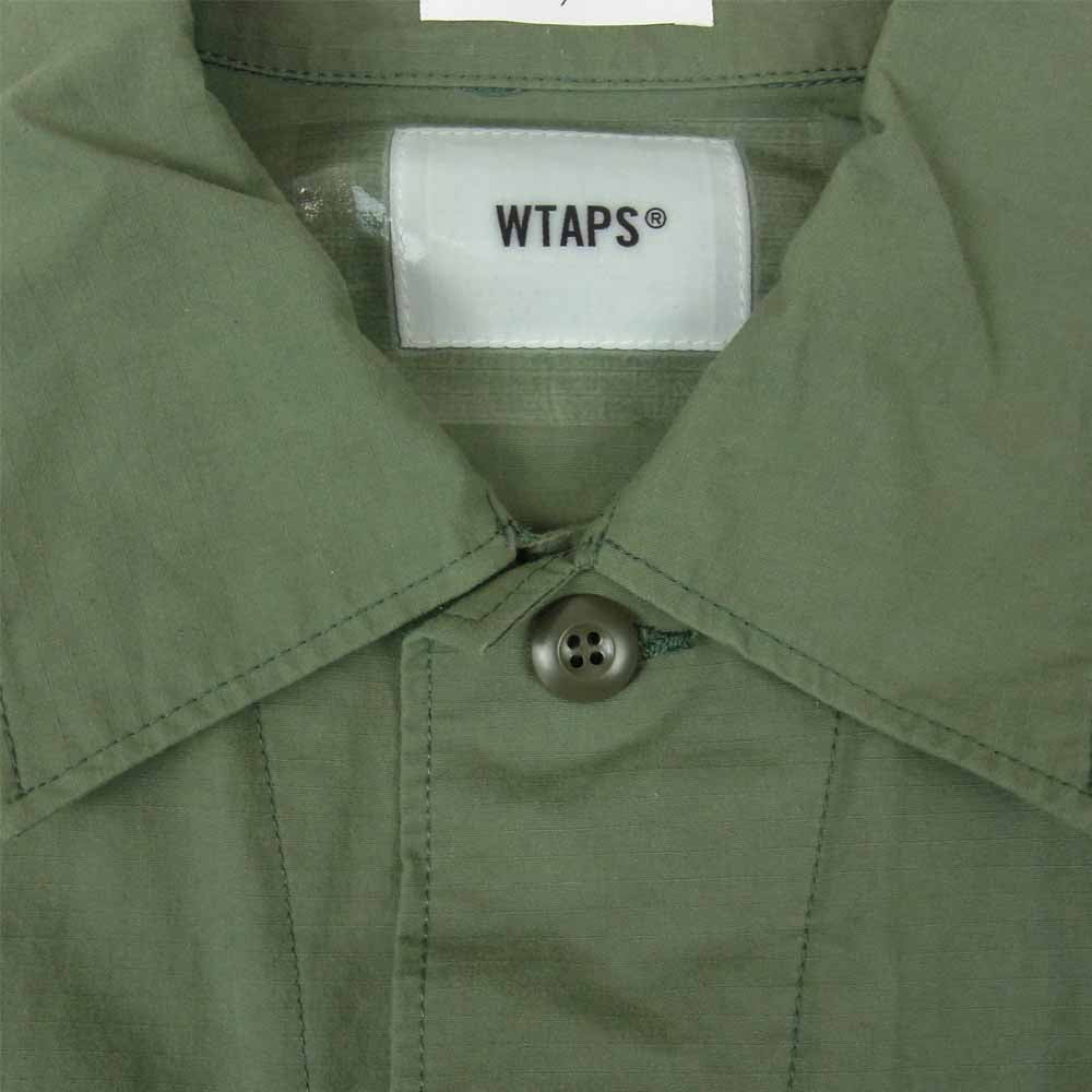 WTAPS ダブルタップス 21AW 212WVDT-SHM01 NYCO. RIPSTOP SHIRT リップストップ ミリタリー シャツ ジャケット カーキ系 3【中古】