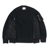 Sacai サカイ 19AW SCM-032 MA-1 Pullover Sponge Sweat 異素材 ドッキング スポンジ クルーネック スウェット ブラック系 4【中古】