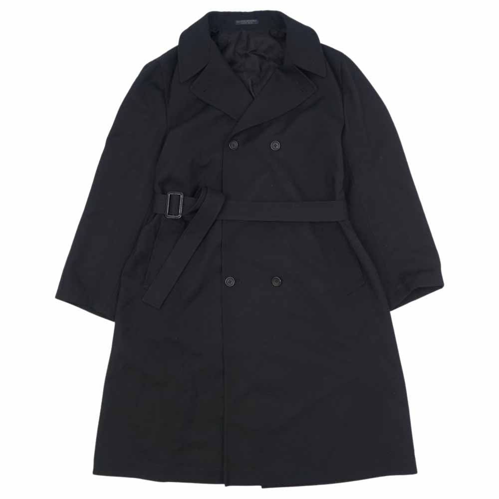 Yohji Yamamoto ヨウジヤマモト REGULATION MEN 21AW HX-C02-141 ARMY GABARDINE 8BUTTON DOUBLE BREASTED COAT アーミーギャバジン ダブルブレスド コート ブラック系 3【美品】【中古】