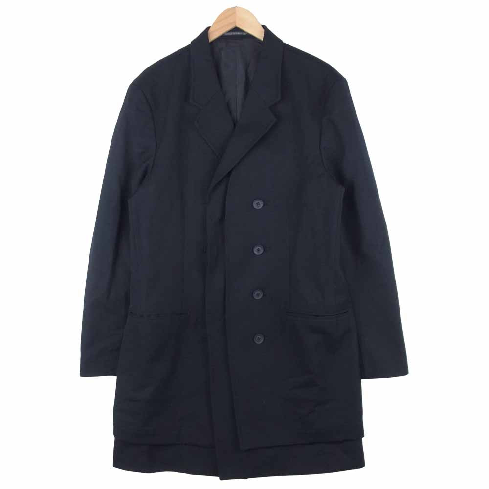 Yohji Yamamoto ヨウジヤマモト HX-J07-101 POUR HOMME プールオム 21AW 前二重比翼 アーミー ウール ジャケット ブラック系 4【美品】【中古】