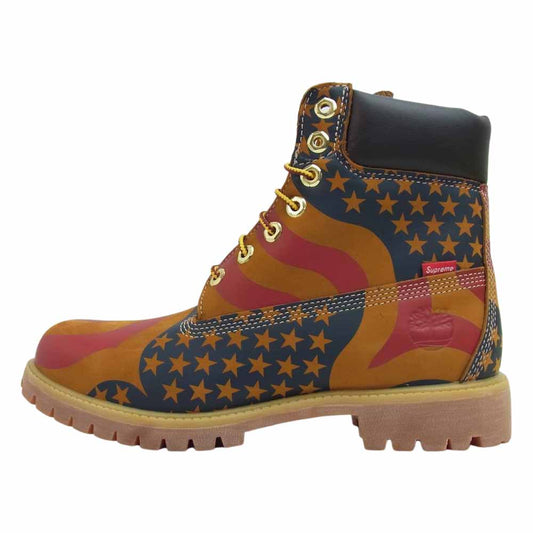 Supreme シュプリーム 17AW A1PHF A1740 x Timberland ティンバーランド Stars and Stripes 6-Inch Premium Waterproof Boot 星条旗 スター アンド ストライプ ブーツ 27cm【極上美品】【中古】