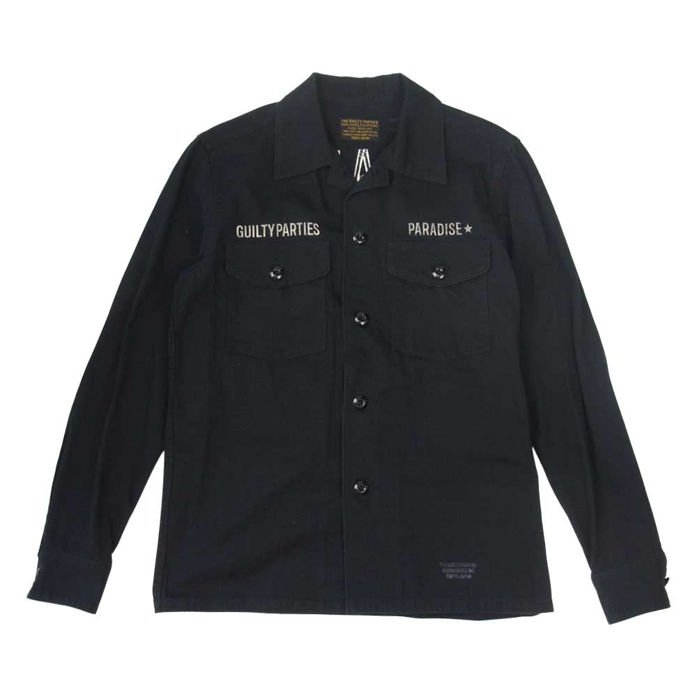 WACKO MARIA ワコマリア paradise tiger パラダイス タイガー ミリタリー ワークシャツ ブラック系 S【中古】