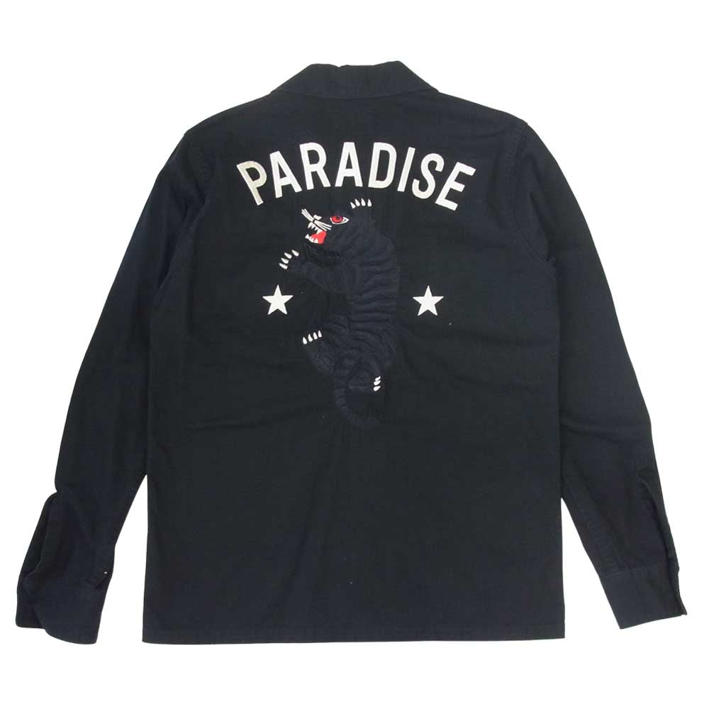WACKO MARIA ワコマリア paradise tiger パラダイス タイガー ミリタリー ワークシャツ ブラック系 S【中古】