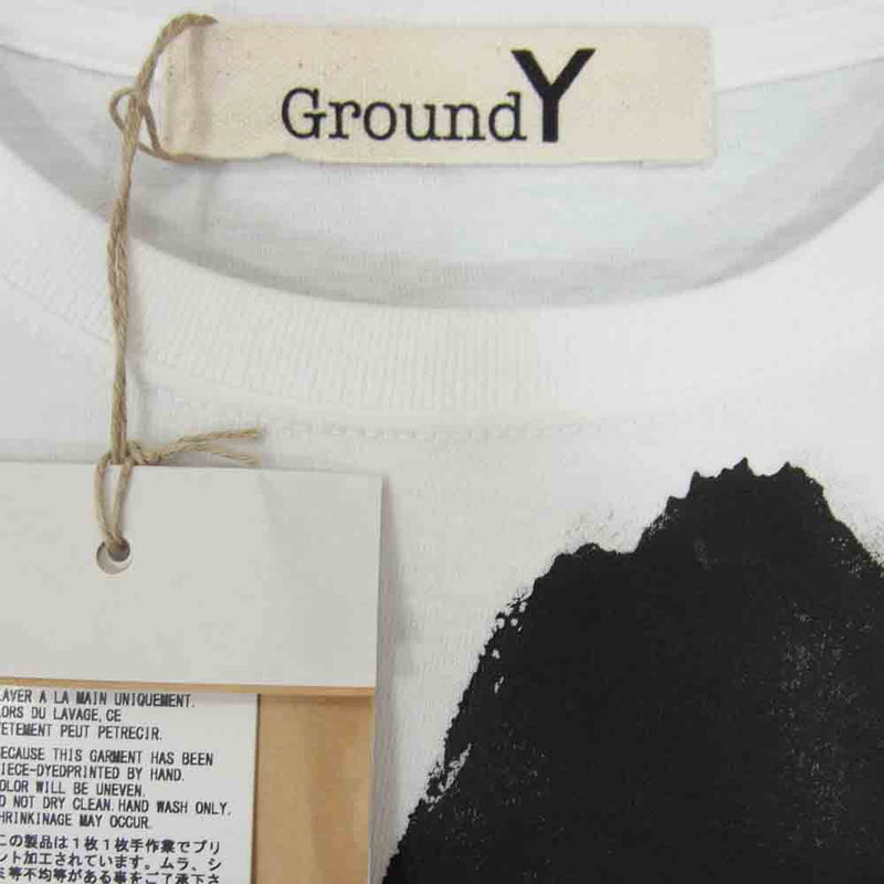 Yohji Yamamoto ヨウジヤマモト GroundY GN-T46-071 5.6oz cotton Jersey Painted Big T-Shirt C ペイント Tシャツ ホワイト ホワイト系 4【極上美品】【中古】