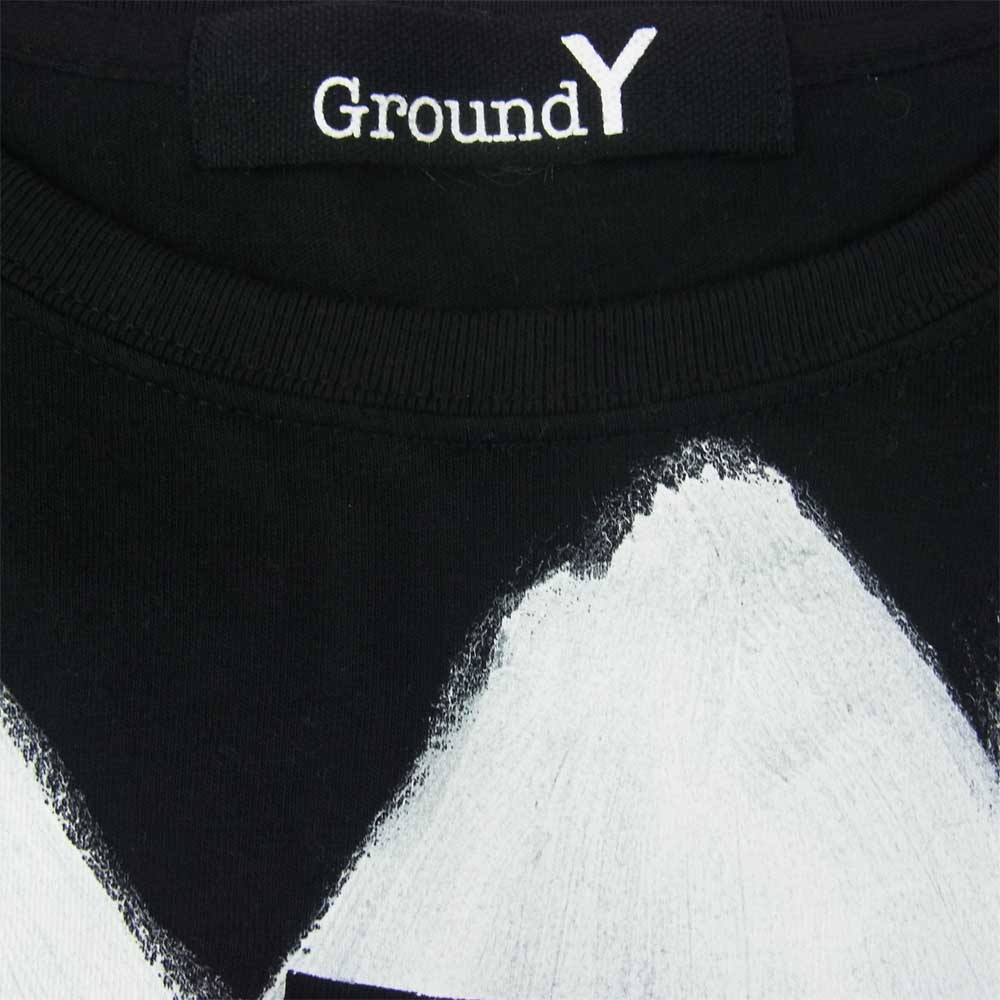 Yohji Yamamoto ヨウジヤマモト GroundY GN-T46-071 5.6oz cotton Jersey Painted Big T-Shirt C ペイント Tシャツ ブラック  ブラック系 4【美品】【中古】