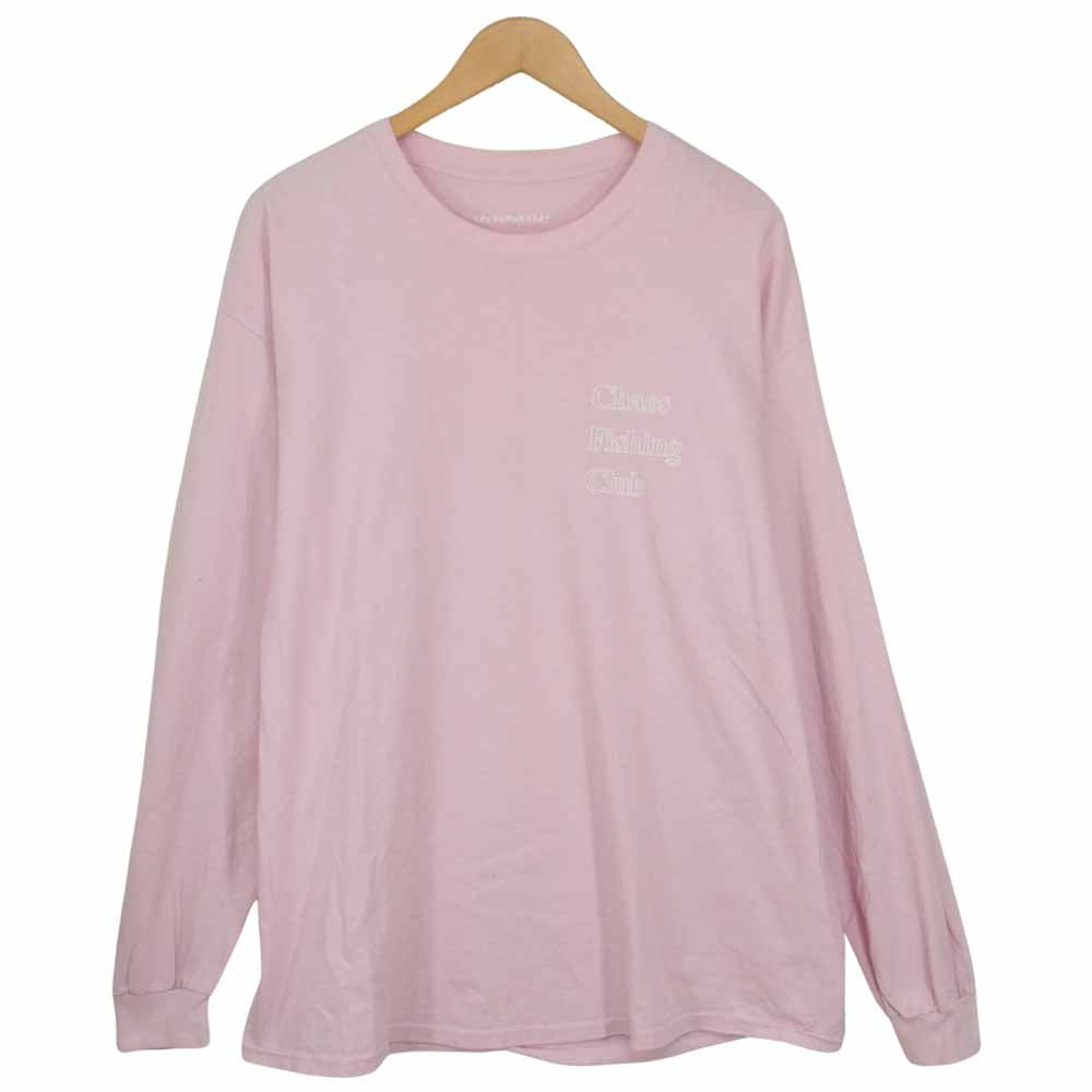 カオスフィッシングクラブ ロゴ プリント Tシャツ ピンク系 XL【中古】