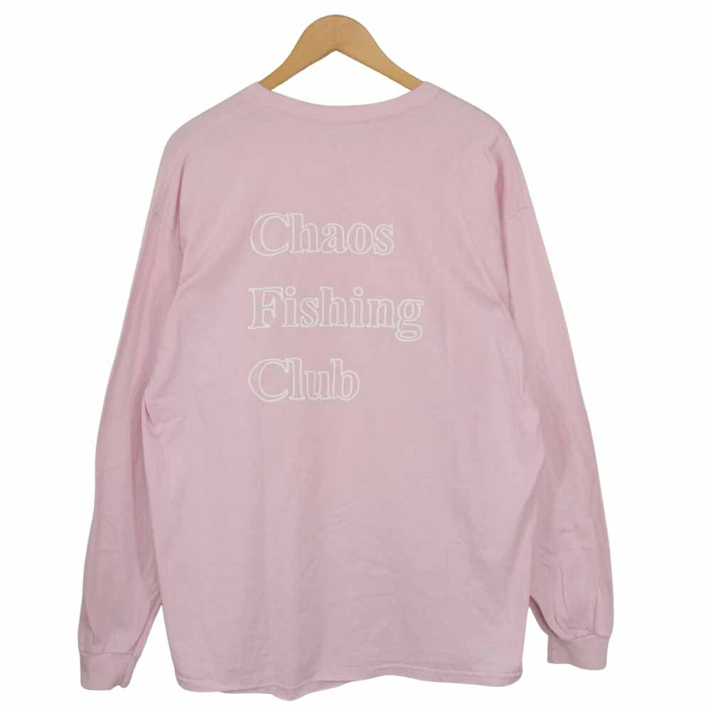 カオスフィッシングクラブ ロゴ プリント Tシャツ ピンク系 XL【中古】
